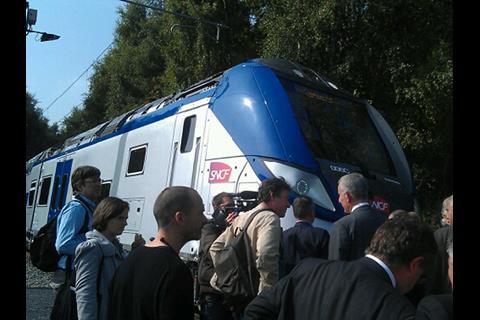 Unveiling of the Bombardier Omneo double-deck EMU for SNCF.